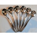Nice set of 6 WMF German made cutlery soup style spoons, fully marked in good condition.