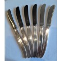 Set of 6 WMF German made SP table knives, fully marked in good used condition.