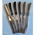 Second Set of 6 WMF German made SP table knives, fully marked in good used condition.