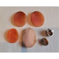 Selection of Antique/Vintage genuine shell cameos incl pair silver cameo earrings all for one bid!!!