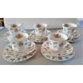 5 Fabulous everyday Quality Royal Albert Tea Trios, appear unused, no signs of wear anywhere WOW!