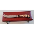 Royal Crown Derby Imari pattern porcelain handle cheese knife boxed, excellent unused condition.