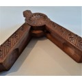 Rare and unusual Antique 1800s Wooden Treen Nut Cracker in perfect condition.