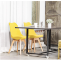 Dining Chair Upholstered Side Chair with Beech Wood Legs and Soft Padded Shell - Yellow Only !!!!!!!