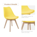Dining Chair Upholstered Side Chair with Beech Wood Legs and Soft Padded Shell - Yellow Only !!!!!!!
