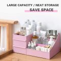Multifunctional Cosmetic Storage Organizer Box with 2 drawers - Pink