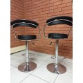 Bar Stools with Arms and Chrome Base - Black (Secondhand)