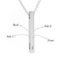 3D Bar Necklace - Can engrave up to 4 names - Silver or Rose Gold