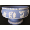 Large Wedgwood Blue Jasperware Pedestal Bowl