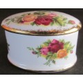 Royal Albert Small Oval Lidded Trinket Dish 'Old Country Roses'