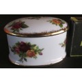 Royal Albert Small Oval Lidded Trinket Dish 'Old Country Roses'