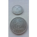 1960 SIXPENCE AND ONE SHILLING COMBO! BEAUTIFUL COINS! BID FOR LOT!