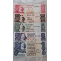 Complete Collection of Gerhard de Kock Banknotes! From Fifty rand to Two rand! Very good condition!
