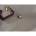 9ct YELLOW GOLD HALF-BALL STUD EARRINGS (NEW - WITH VALUATION CERTIFICATE)