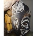 Old Tribal Chokwe Rasta Mask - Wood carved