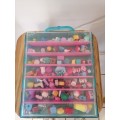 94 Piece Gomu Moose Assorted Erasers Pencil Toppers Toys - Display & Carry Case - NEVER BEEN USED