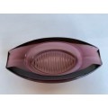 Very pretty and heavy bowl in purple glass with ridged detail