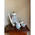 #44 Beautiful Staffordshire part coffee set (checkmate)