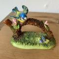 #10 Beautiful Staffordshire pottery bird on a log