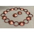 #29 Beautiful copper necklace and matching clip-on earrings