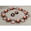 #29 Beautiful copper necklace and matching clip-on earrings
