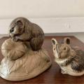 #35 Beautiful Poole Pottery pair - mouse and squirrel