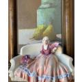 #68 Katzhutte porcelain figure of lady seated on sofa