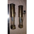 2 vintage brass bush light set