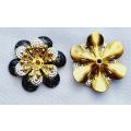1pc x 20mm  Black / Gold / Silver / Tone  Enamel Flower  Bead Cap - Each