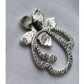 Tibetan Style Silver Tone Flower  Toggle Clasp  29x20 mm - 1 Set