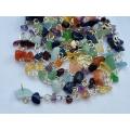 1m Assorted Gemstone Chips Chain Link With Silver Tone  Eye Pins