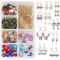 ***DIY*** 10 Pairs / Millefiori / Lampwork Glass Beads /  Butterfly / Earring Making Starter Kit