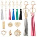 ***DIY*** Keychain Pendant /  Leather Tassels  / 6Pcs  /  Making Kit