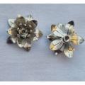 1pc x (16x6mm) Antique Silver / Flower / Metal Bead Cap / Spacer Bead