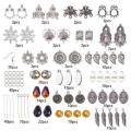 ***DIY*** 10 Pairs /  Tibetan Style Chandelier Components/Glass Beads / Earing Making Kit