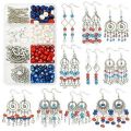 ***DIY*** 10 Pairs  / Glass Beads / Alloy Findings / Silver Tone / Dangle Earing / Making Kit