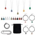 ***DIY***  20pcs / Natural /Synthetic / Drop Shape / Gemstone Pendants/ Necklace Jewelry / Kit