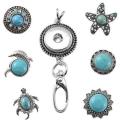 ***DIY*** 6pc /  Synthetic Turquoise /  Snap Button  / Necklace Jewelry / Kit