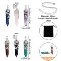 ***DIY*** 6pcs / Natural / Synthetic / Bullet  /  Flower  Wrapped /Stone Pendants /