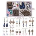 ***DIY*** 10 Pairs /  Tibetan Style  Components/Porcelain Beads / Earing Making Kit