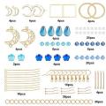 ***DIY*** 8 Pairs/ Glass Beads  / Brass Pendants / Gold  Tone / Earing Making Kit