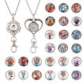 ***DIY*** 24pc / Butterfly / Floral / Glass Snap Button / Stainless Steel Chain / Necklace Jewelry