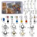 ***DIY*** 9 Pairs /  Glass Beads / Alloy  Tibetan Style Chandelier    Earring Components Kit***