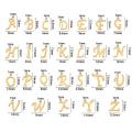 52pc Alphabet  / Stainless Steel Gold Tone / Silver Tone  /  Charms / 1 Set Of Each Color