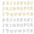 52pc Alphabet  / Stainless Steel Gold Tone / Silver Tone  /  Charms / 1 Set Of Each Color