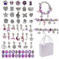 ***DIY***  Purple / Bracelet Making Kit, Tibetan Style Alloy, Enamel and Resin European Beads,