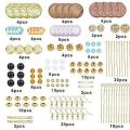 ***DIY*** 12 Pairs / Freshwater Shell & Glass Beads / Brass  Earring Components Kit***