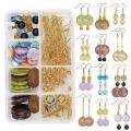 ***DIY*** 12 Pairs / Freshwater Shell & Glass Beads / Brass  Earring Components Kit***