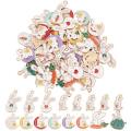 64pc Easter Bunny / Enamel / Gold Tone Charms