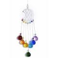 1Pc Sun Catcher / Moon Pendant   / Chakra / Faceted Drop  Glass Beads / Iron Cable +/- 45cm